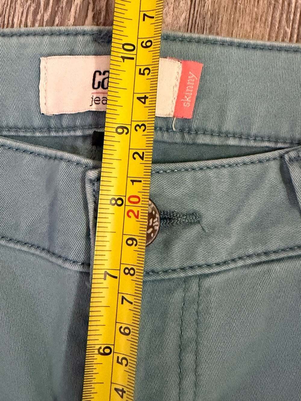 Cabi Jeans Skinny Teal Green Twill Pants Size 4 - Picture 4 of 8